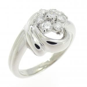 PT900 フラワー ダイヤモンド リング 0.50CT