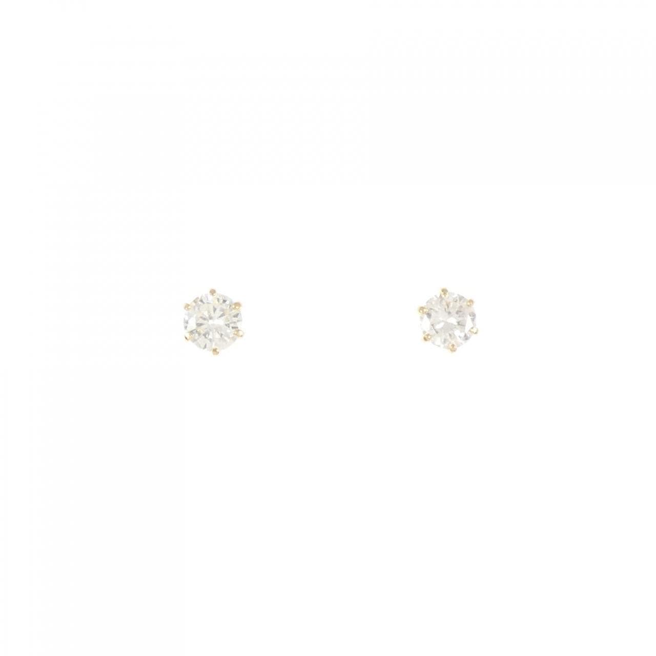 【新品】K18YG ソリティア ダイヤモンド ピアス 0.40CT