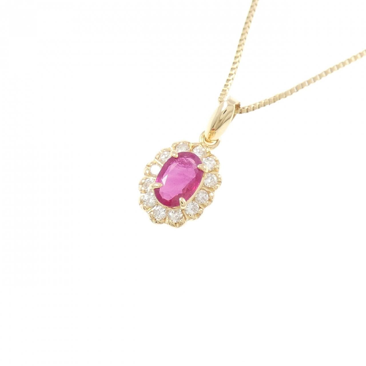 K18YG ルビー ネックレス