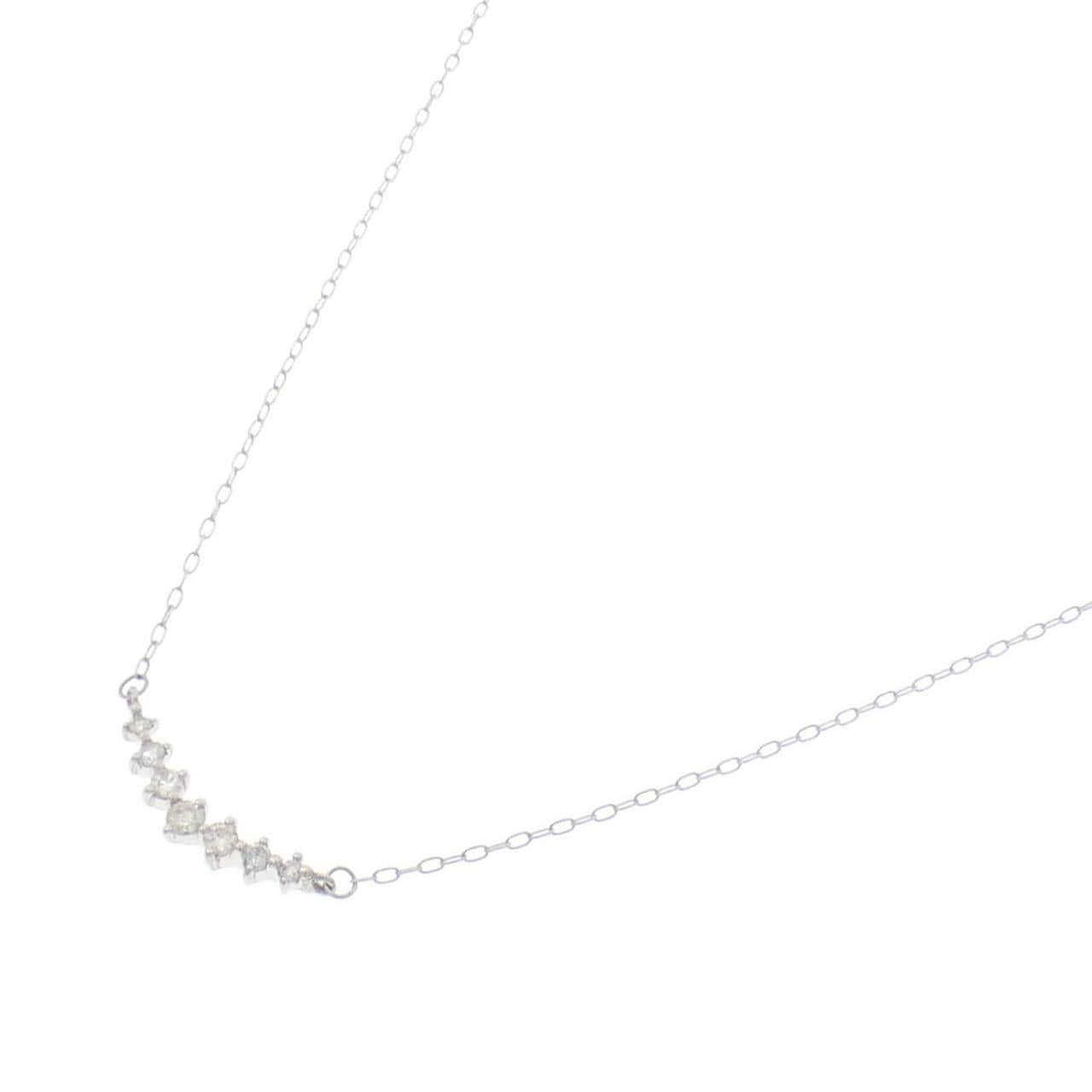 K18WG ダイヤモンド ネックレス 0.16CT