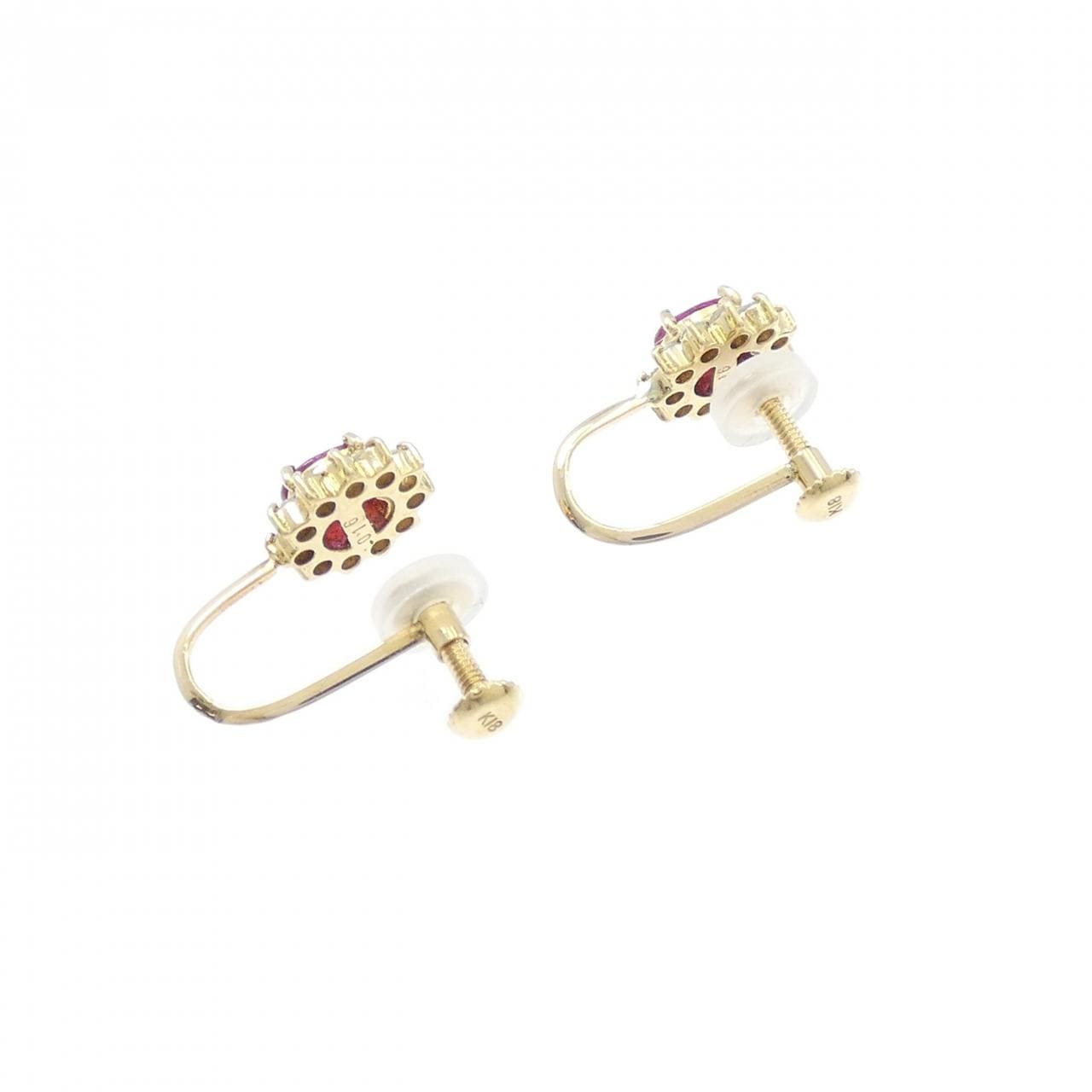 K18YG ルビー イヤリング 0.32CT