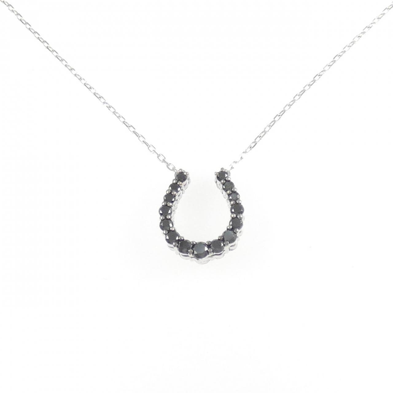 K18WG ホースシュー ダイヤモンド ネックレス 0.50CT