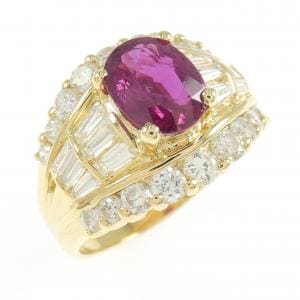 K18YG ルビー リング 2.16CT