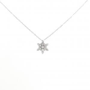K18WG スノーフレーク ダイヤモンド ネックレス 0.30CT