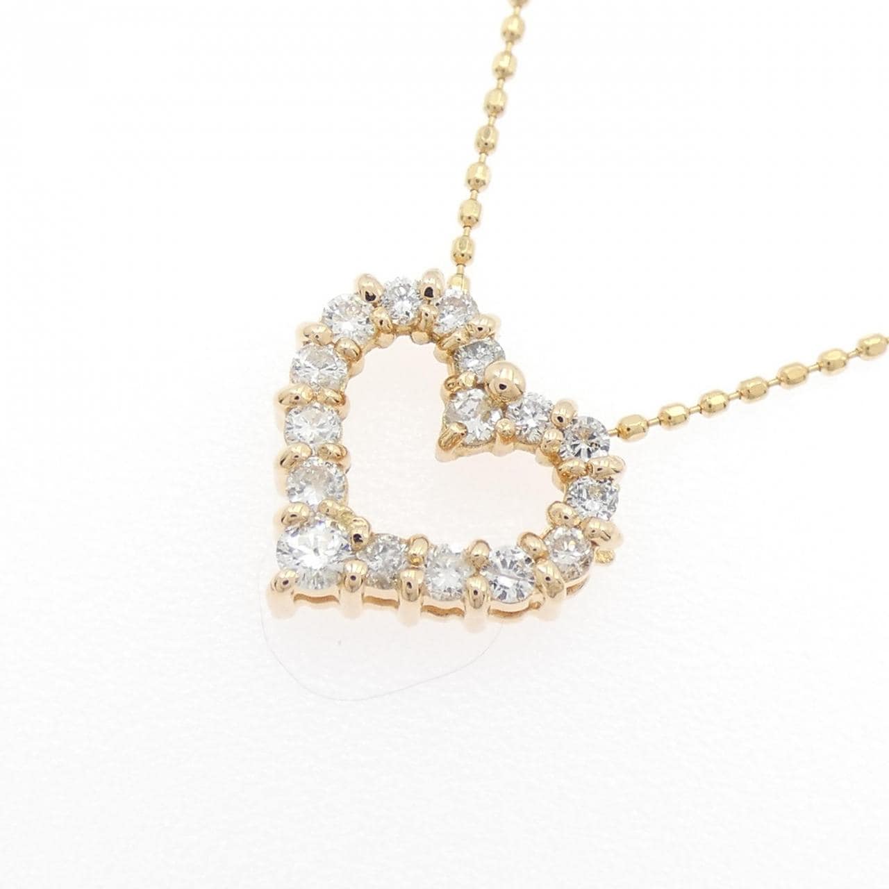 K18PG ハート ダイヤモンド ネックレス 0.30CT