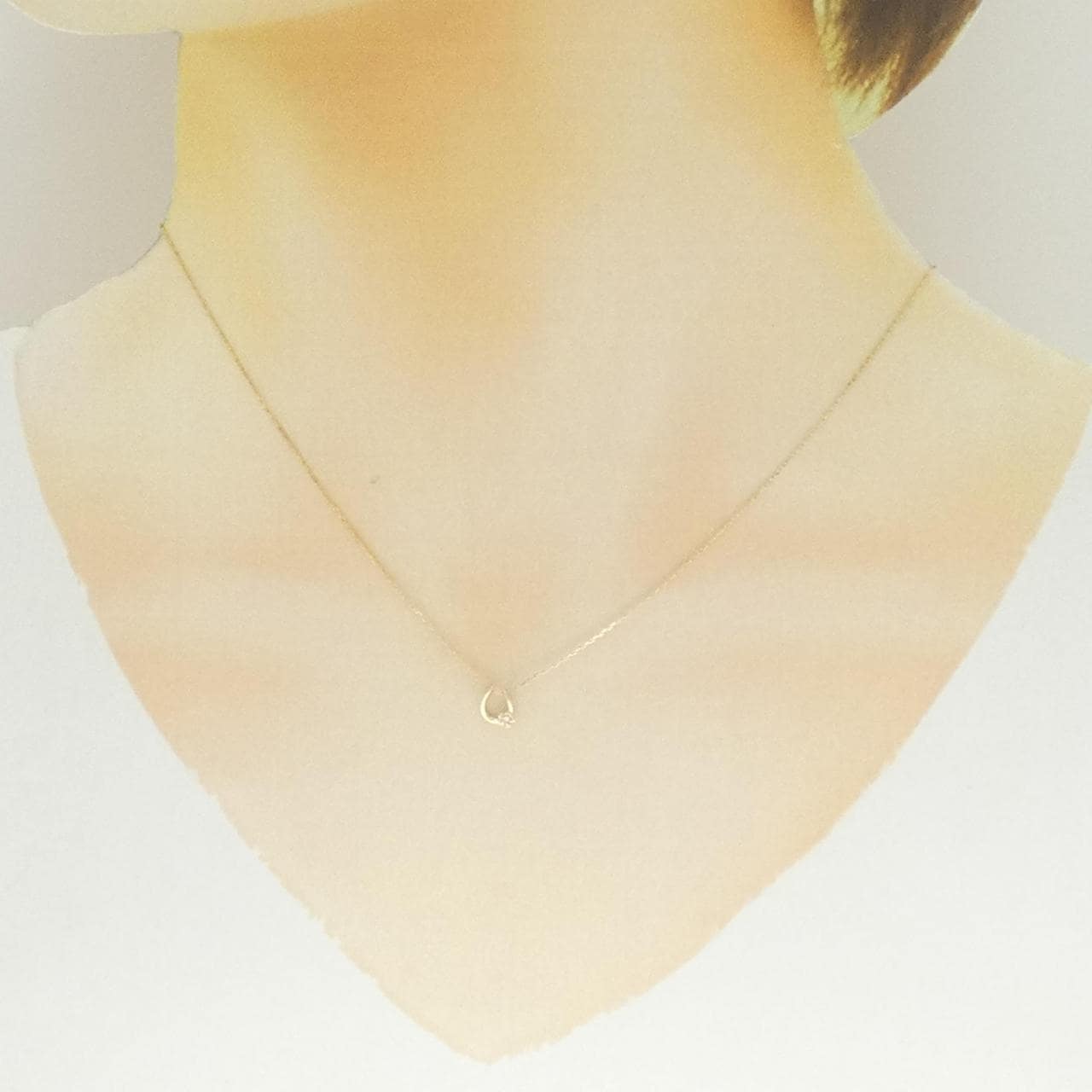 K10YG 花朵鑽石項鍊 0.01CT