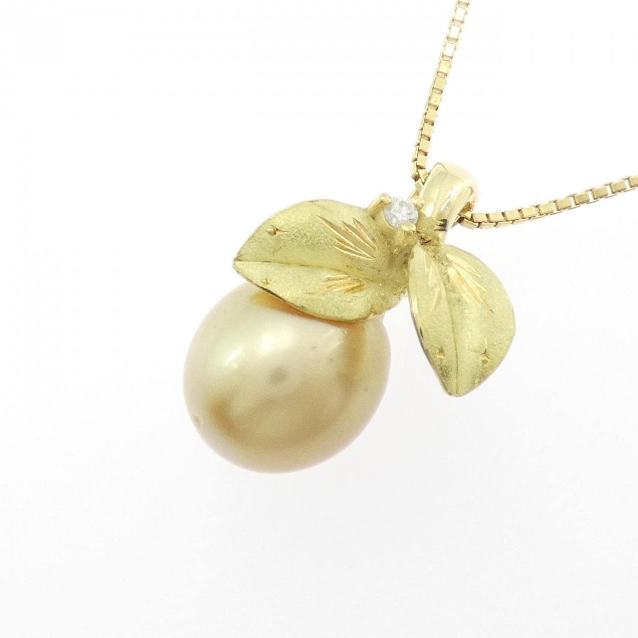 K18YG 白蝶パール ネックレス