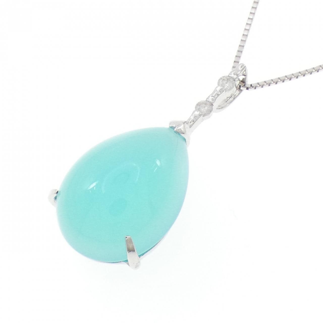 K18WG カルセドニー ネックレス