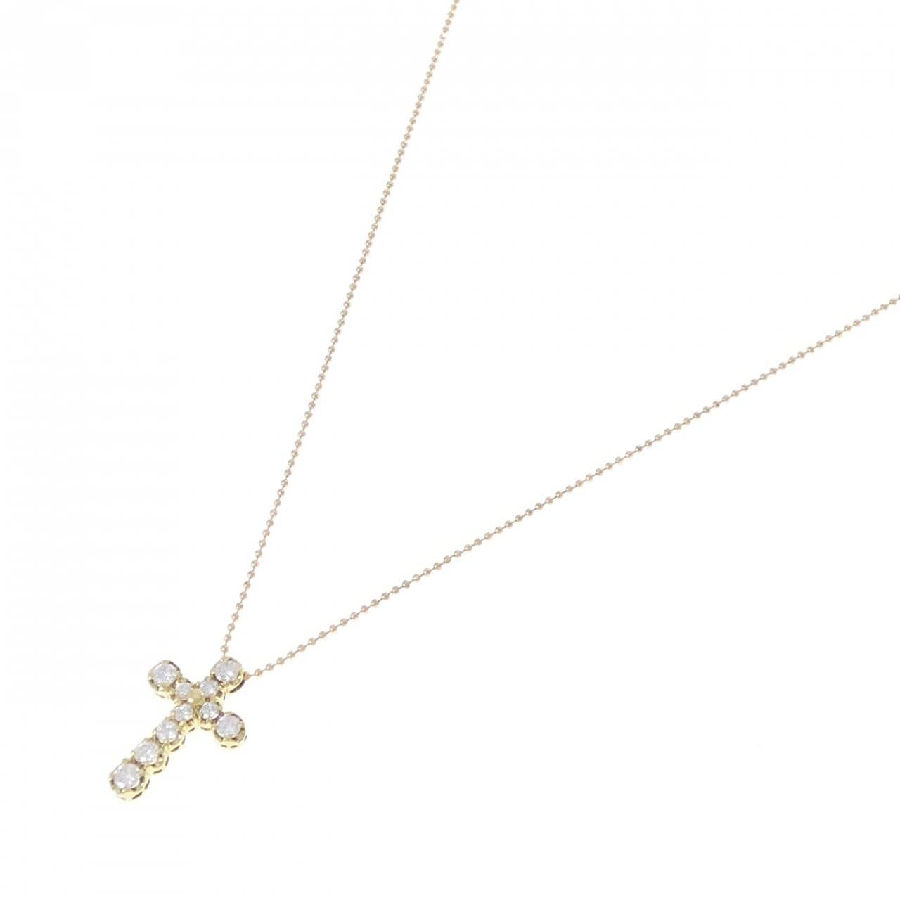 K18YG クロス ダイヤモンド ネックレス 0.50CT