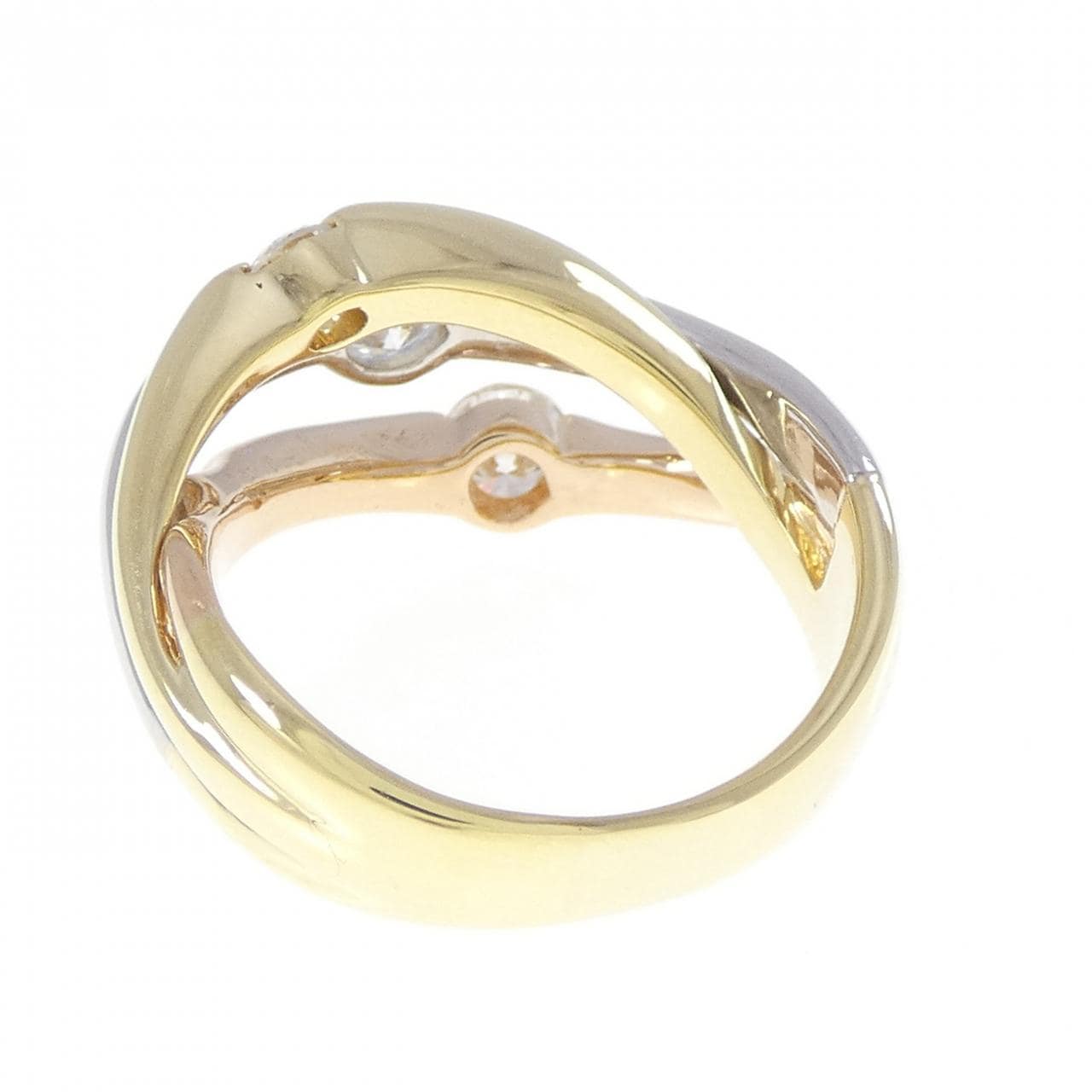 K18YG/PT900/K18PG ダイヤモンド リング 0.99CT