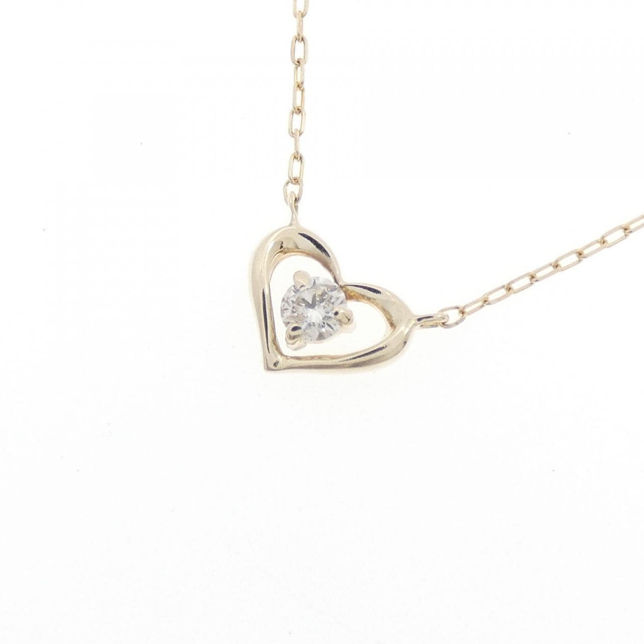K10YG ハート ダイヤモンド ネックレス 0.05CT