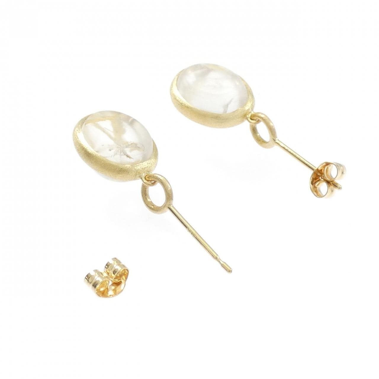 K18YG月光石耳環