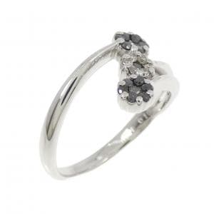 K18WG フラワー ダイヤモンド リング 0.16CT