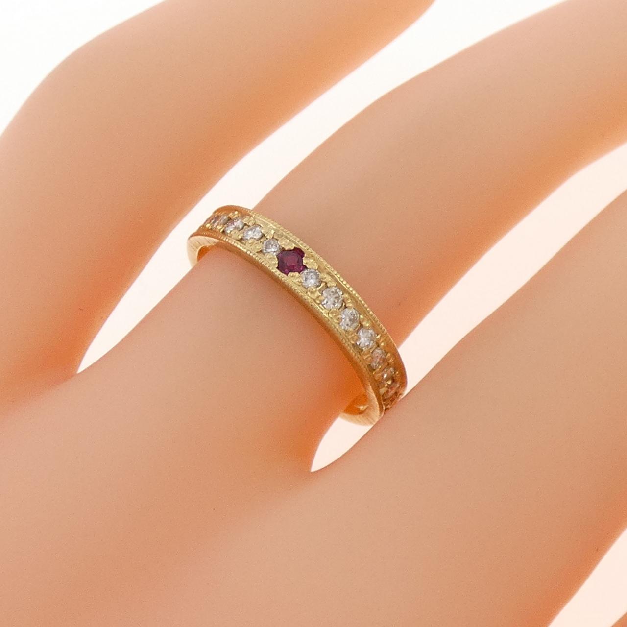 K18YG ルビー リング 0.045CT