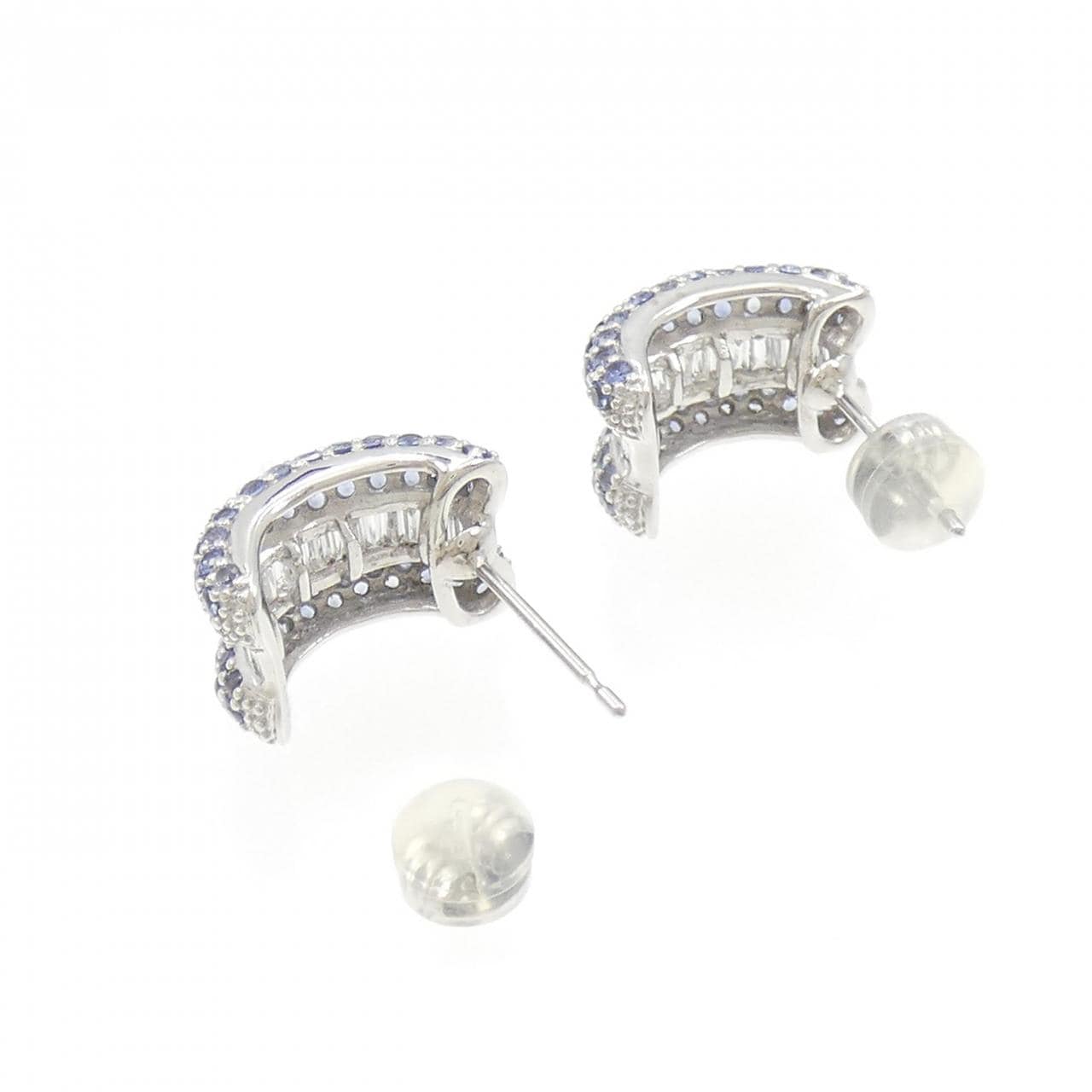 K18WG Sapphire Earrings 1.60CT