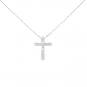 K18WG クロス ダイヤモンド ネックレス 1.00CT