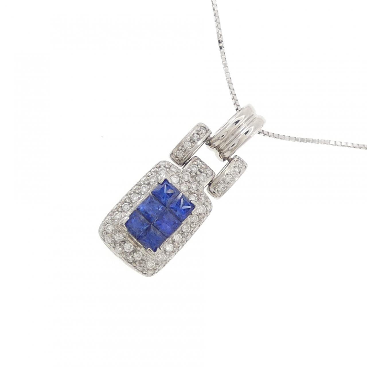 K18WG サファイヤ ネックレス 1.00CT