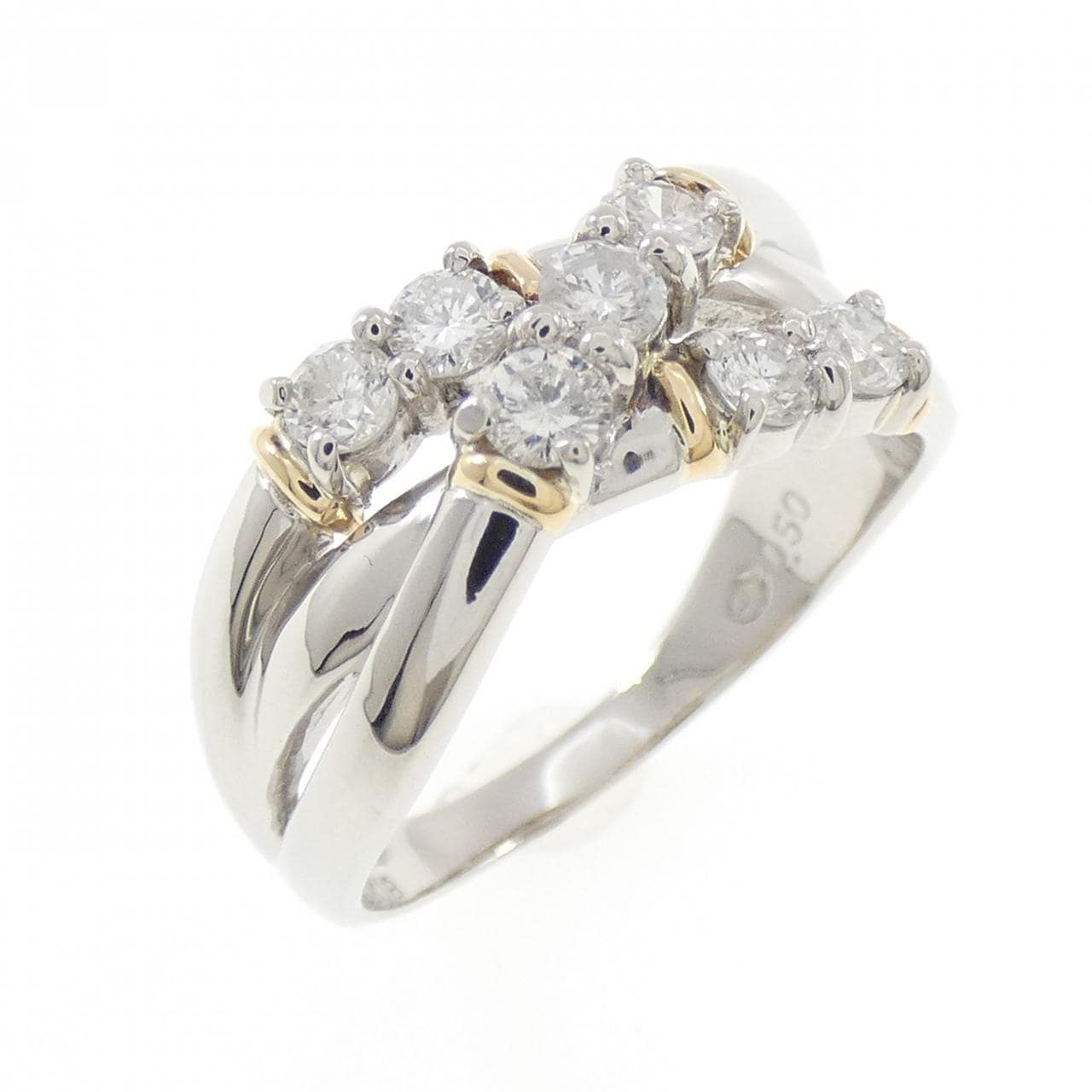 PT900/K18YG ダイヤモンド リング 0.50CT