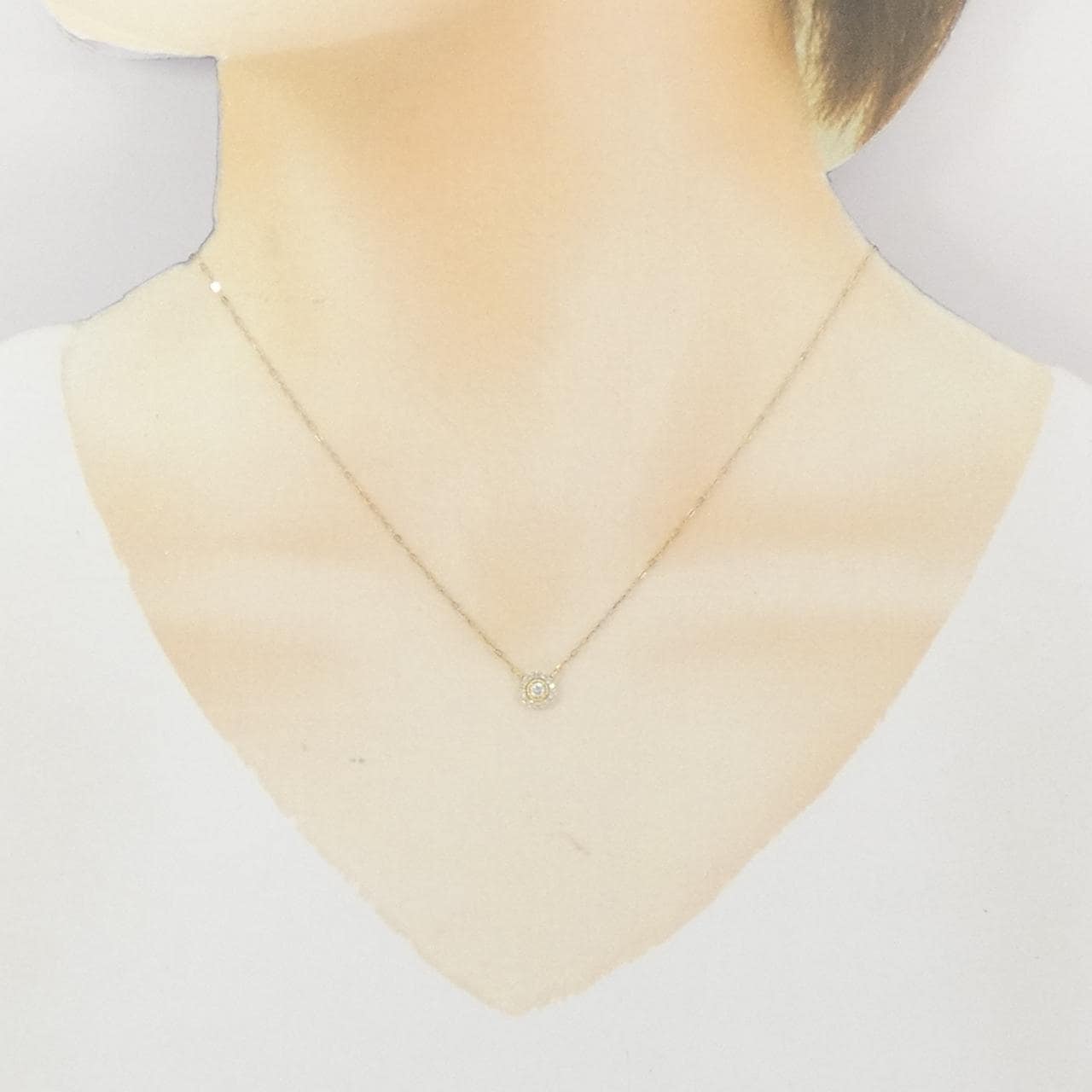 K18YG ダイヤモンド ネックレス 0.13CT