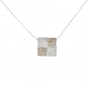 K18WG パヴェ ダイヤモンド ネックレス 1.09CT