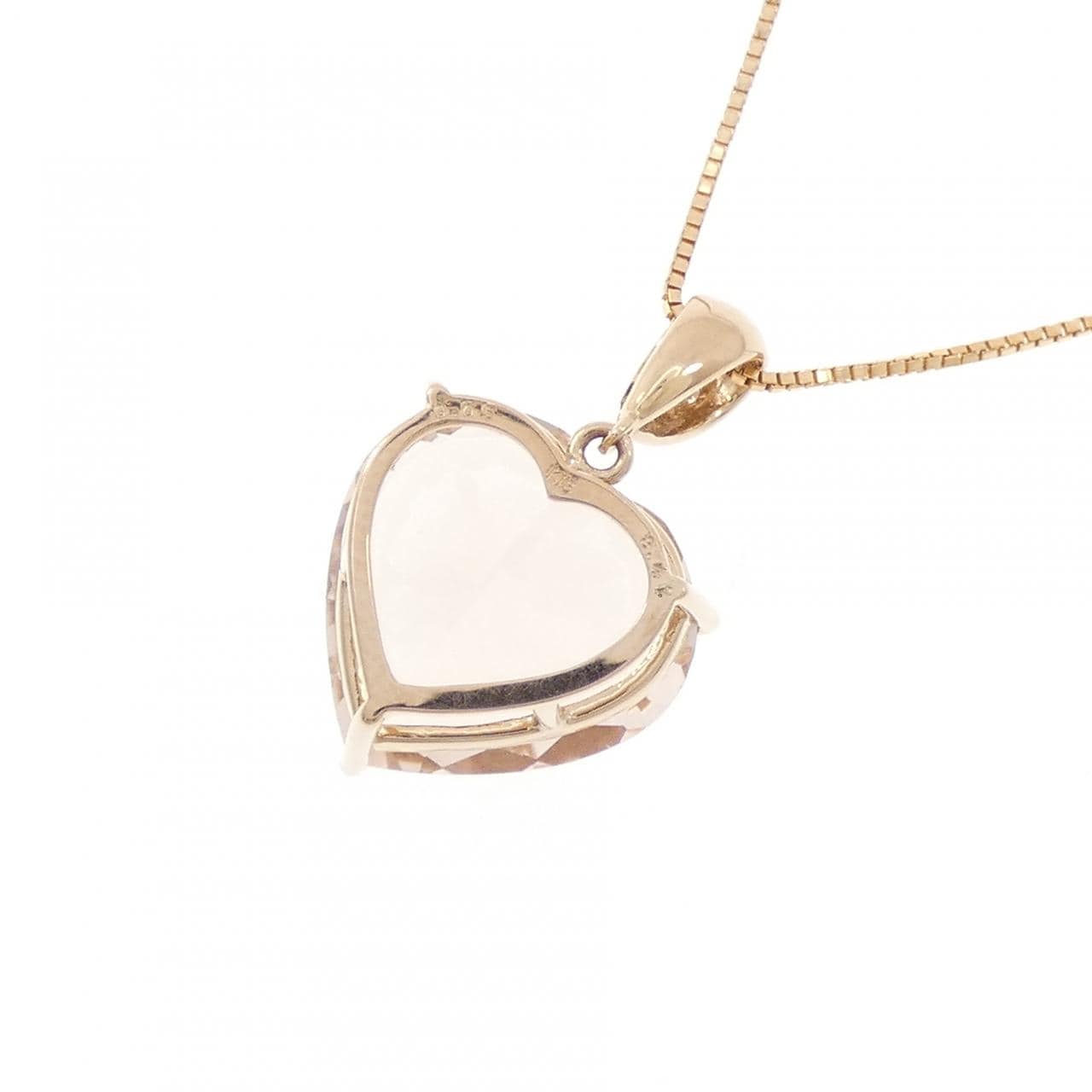 K18PG ハート モルガナイト ネックレス 8.41CT