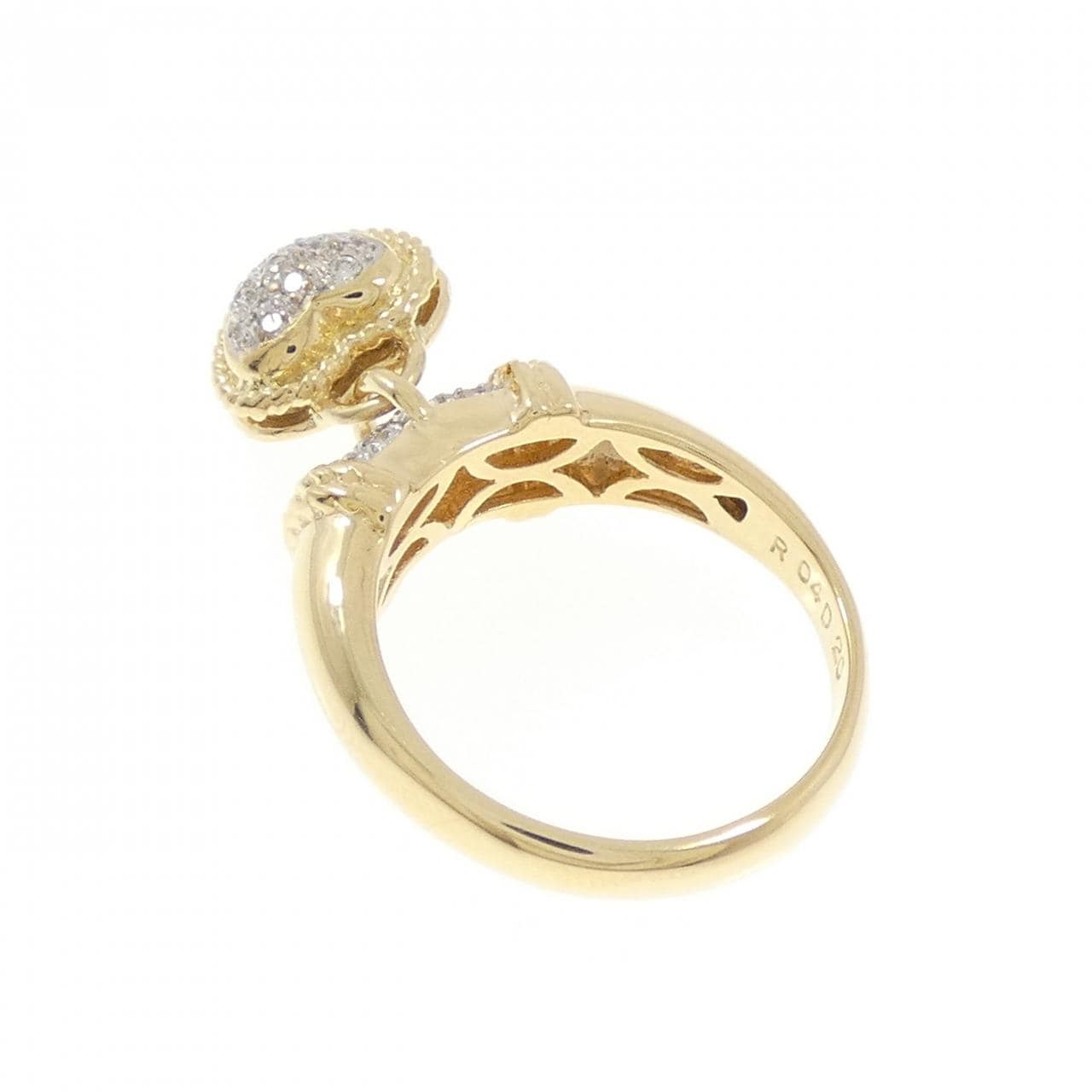 K18YG/K18WG ハート×カデナ ルビー リング 0.04CT