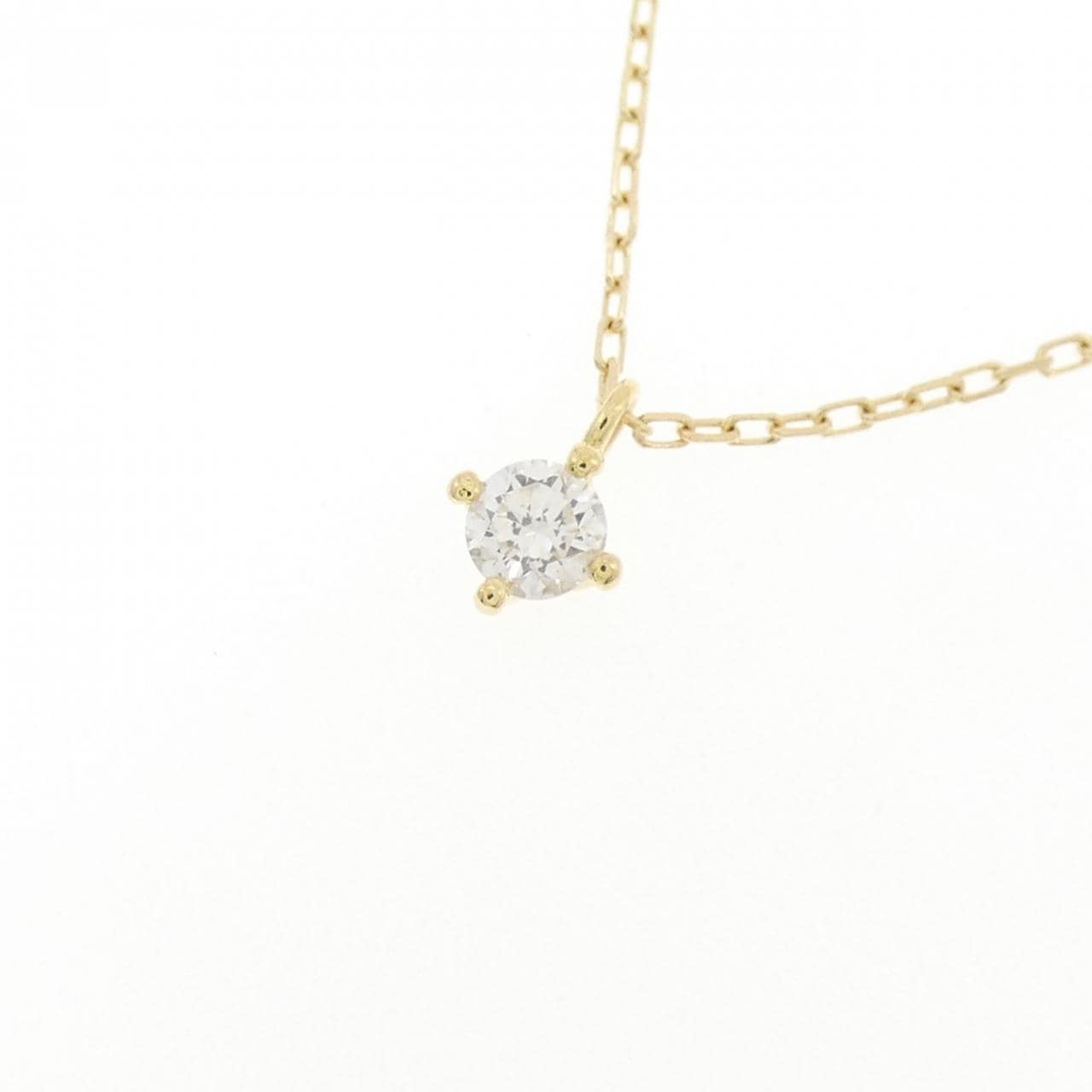 K18YG ソリティア ダイヤモンド ネックレス 0.10CT