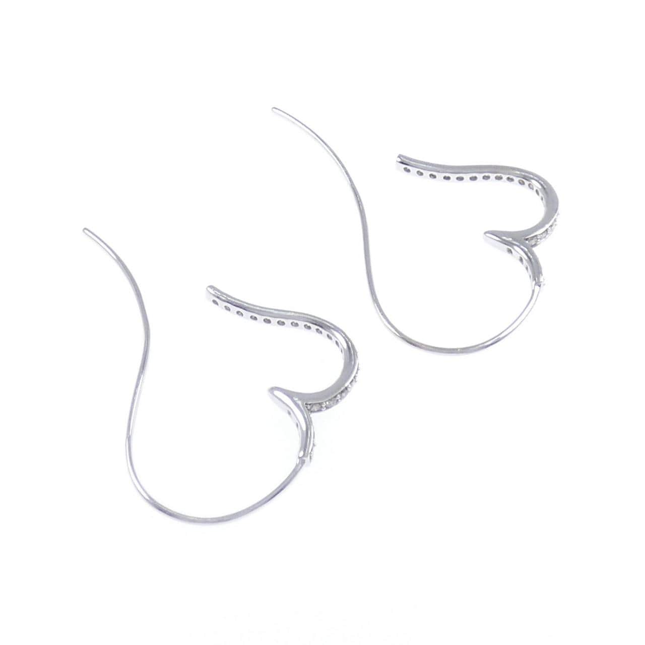 K18WG ハート ダイヤモンド ピアス 0.56CT