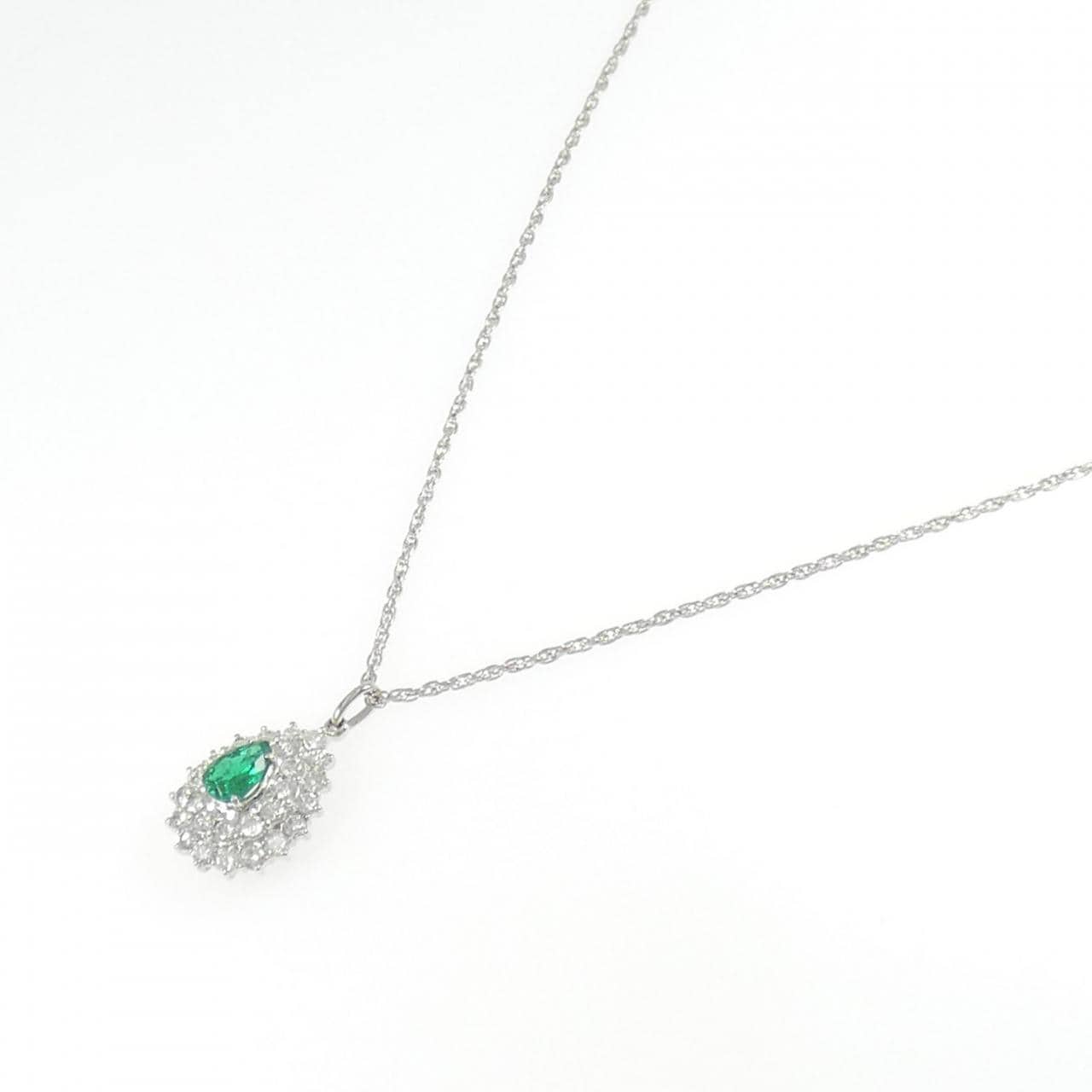 PT900/PT850 エメラルド ネックレス 0.61CT