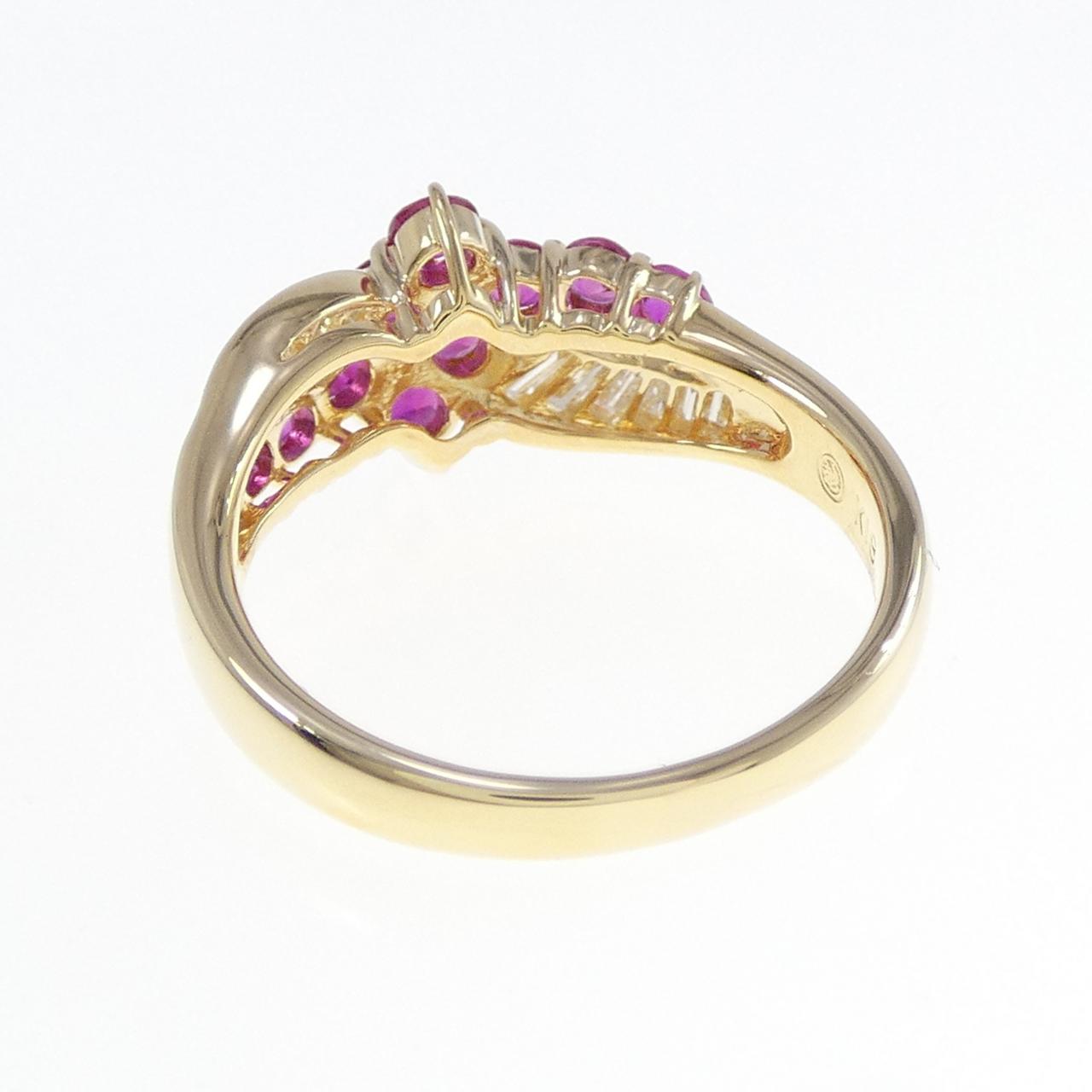 K18YG ルビー リング 0.91CT
