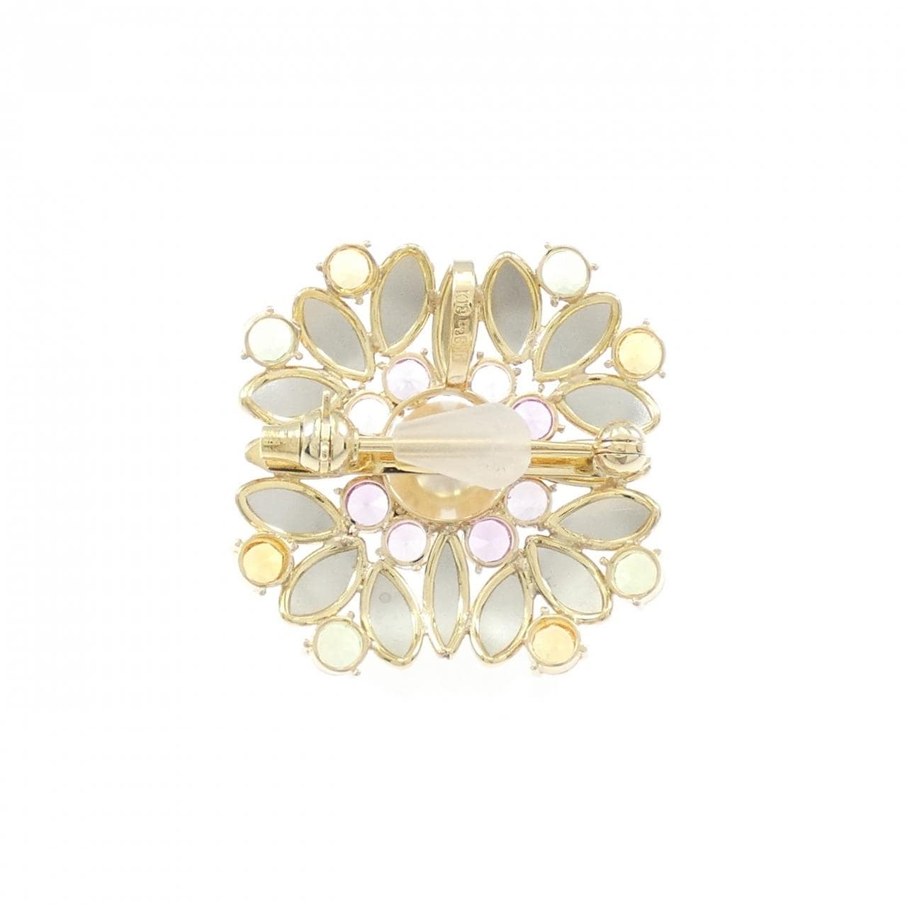 K18YG/PT850 アコヤパール ブローチ 7.0mm