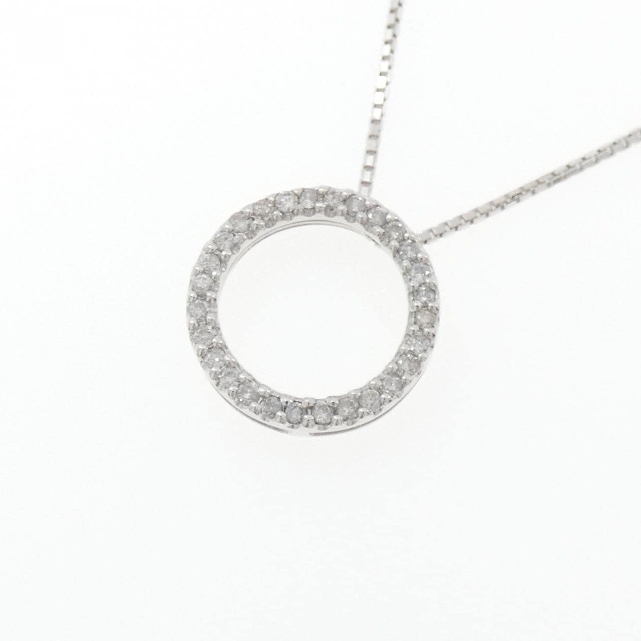 K14WG ダイヤモンド ネックレス 0.18CT