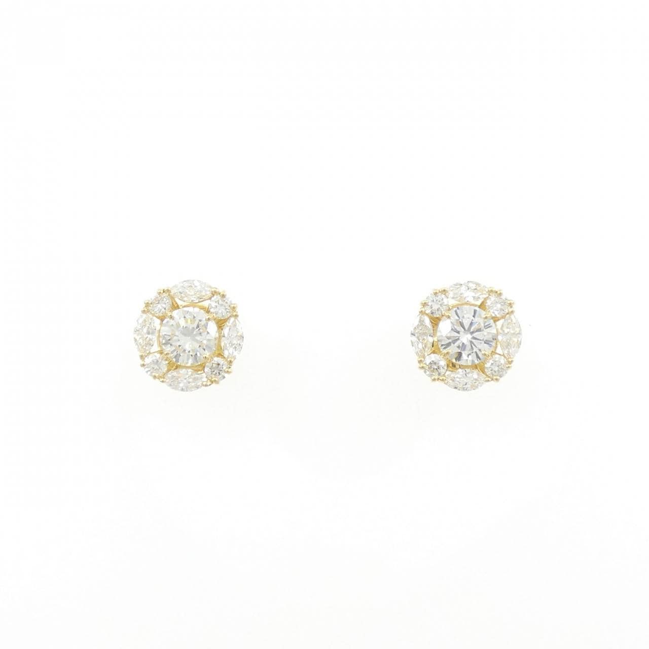 【新品】K18YG ダイヤモンド ピアス 0.330CT 0.321CT G SI2 Good