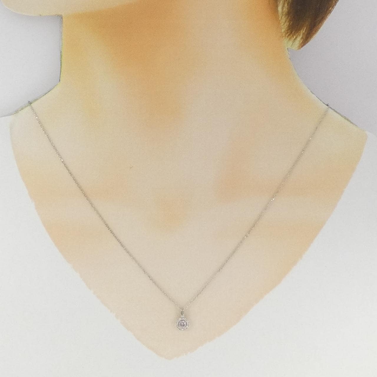 PT900/K18PG/PT850 ピンクダイヤモンド ネックレス 0.139CT