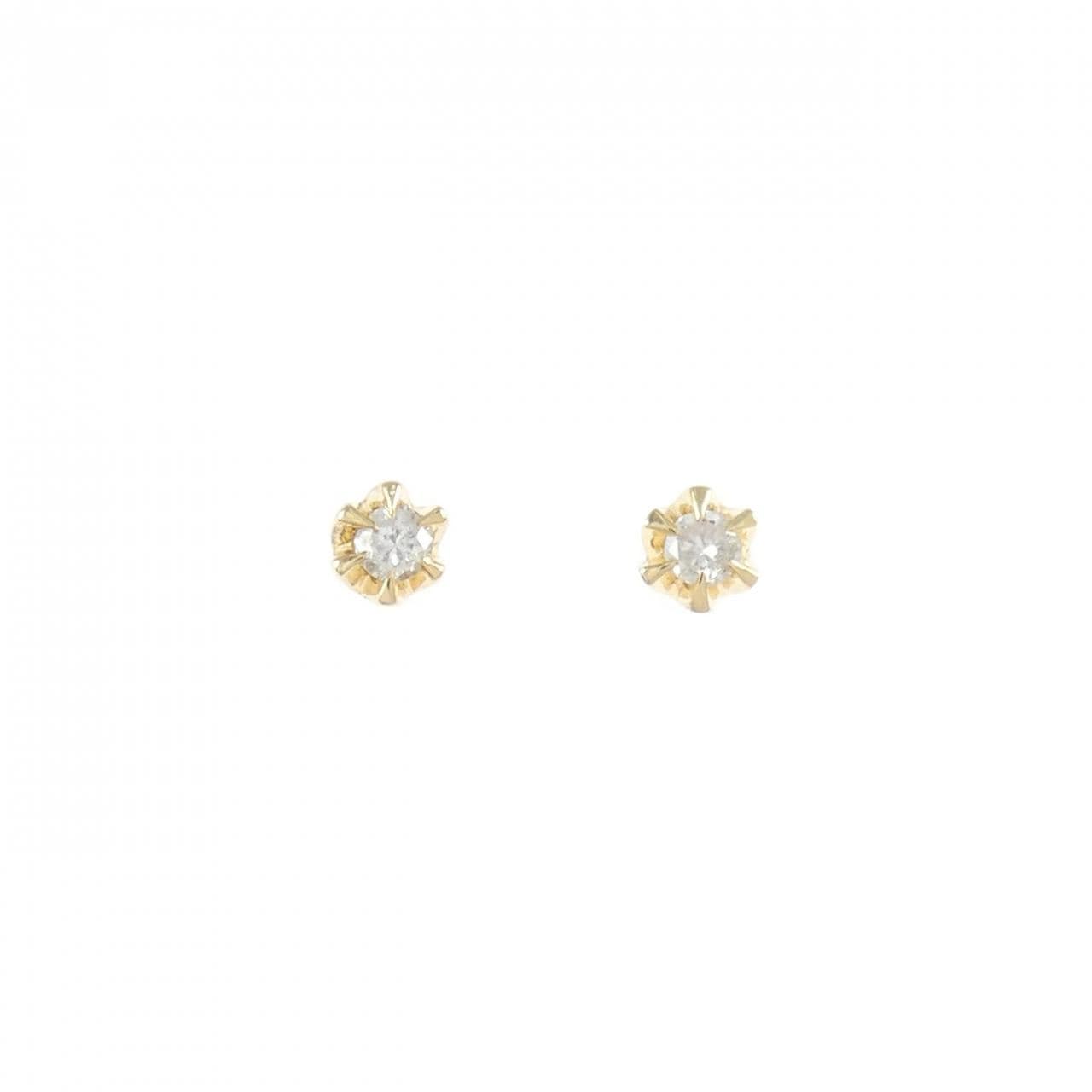 K18YG ダイヤモンド ピアス 0.10CT