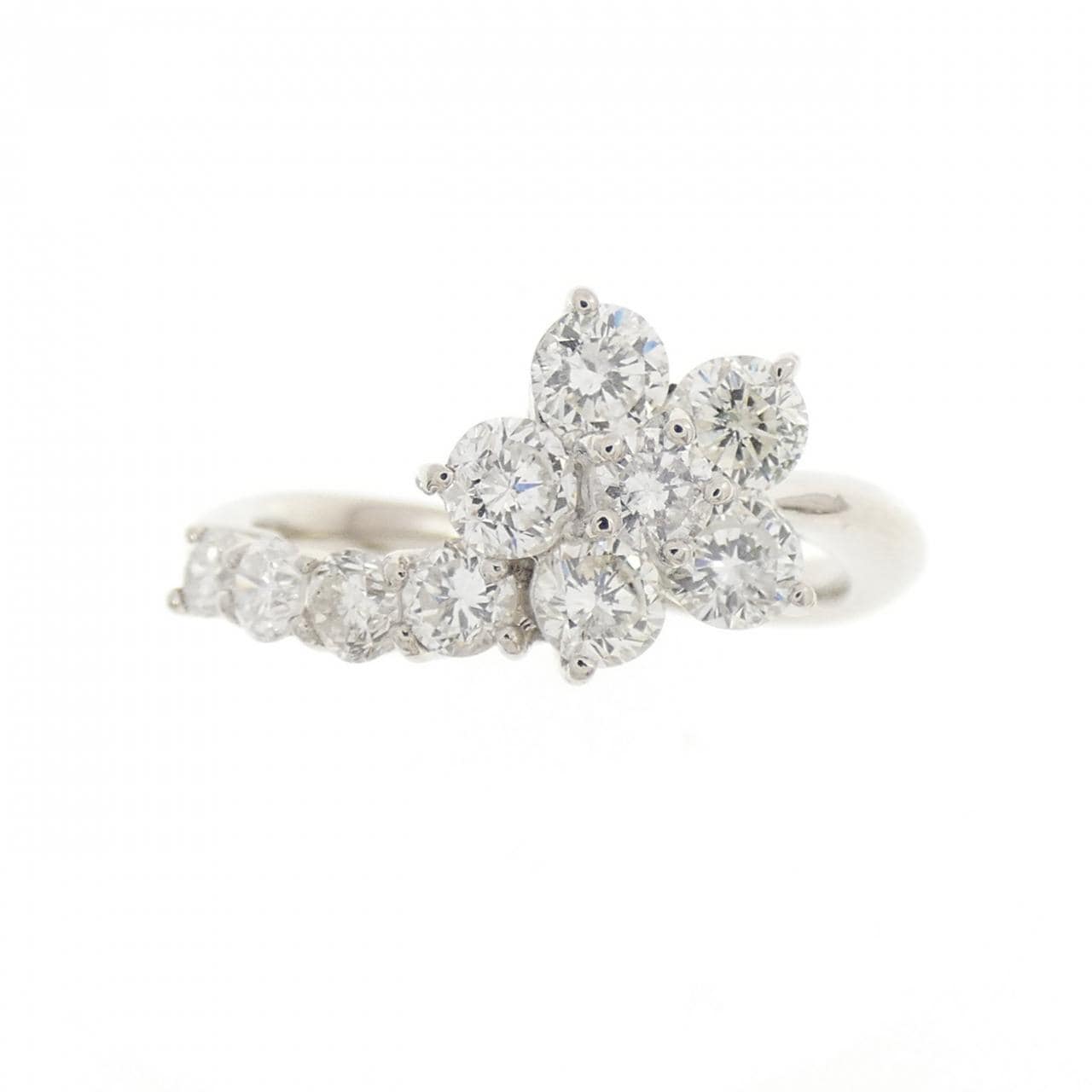 PT900 フラワー ダイヤモンド リング 1.0CT
