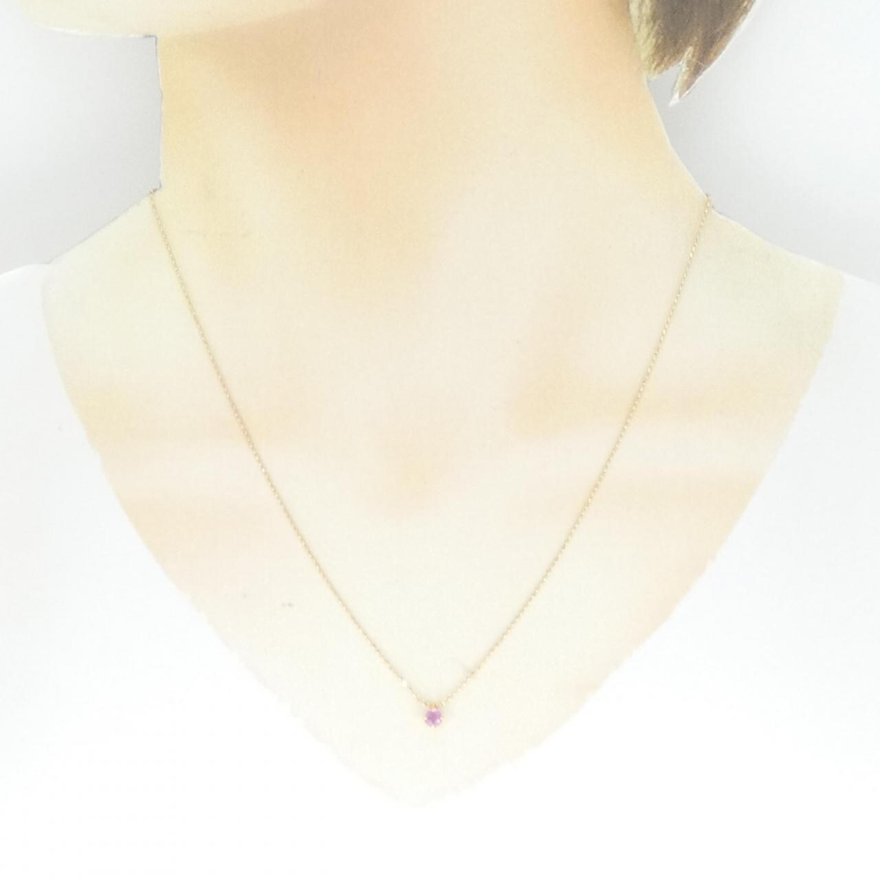 K18YG sapphire necklace diffusion treatment not tested