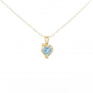 K18YG Heart Blue Topaz Necklace