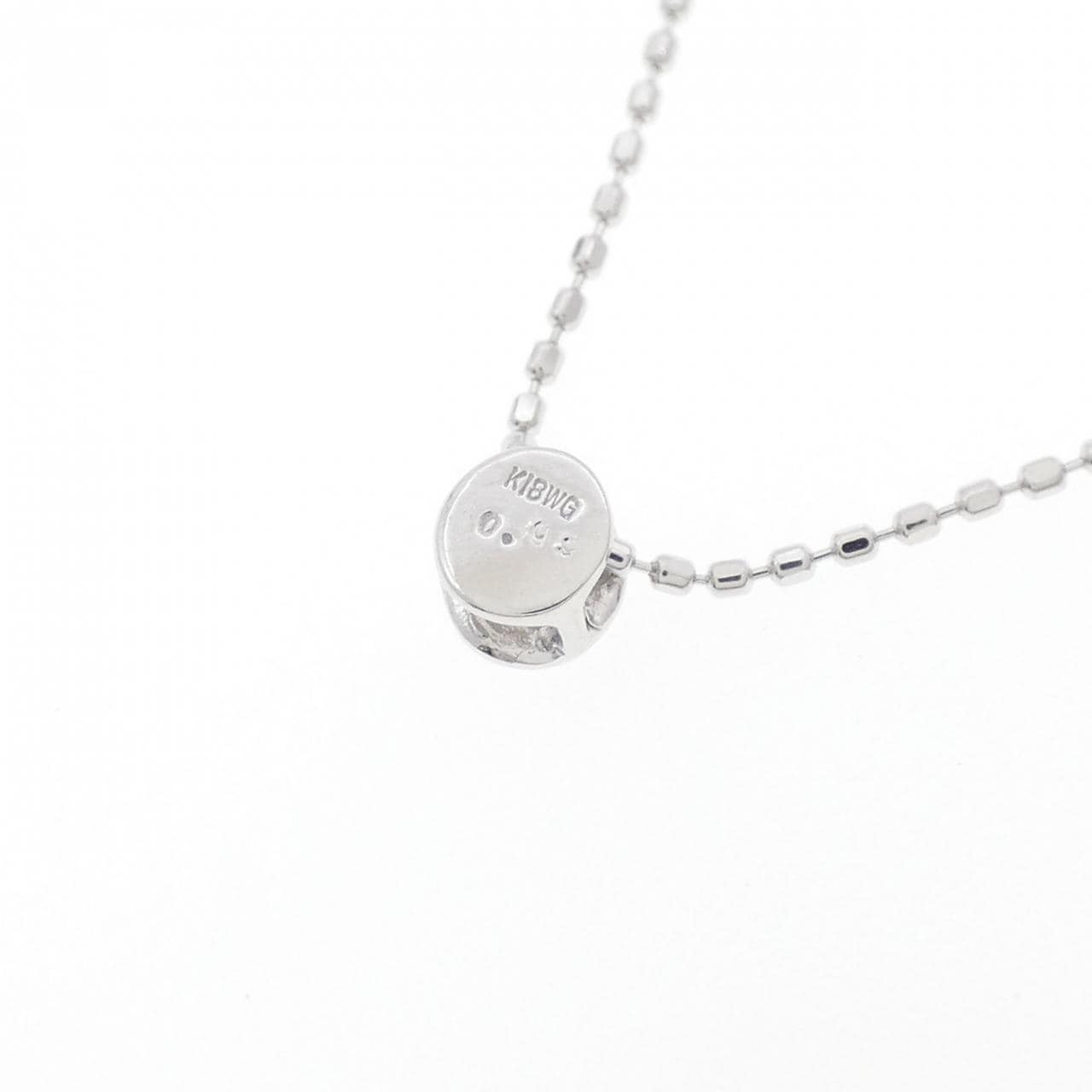 K18WG ソリティア ダイヤモンド ネックレス 0.09CT
