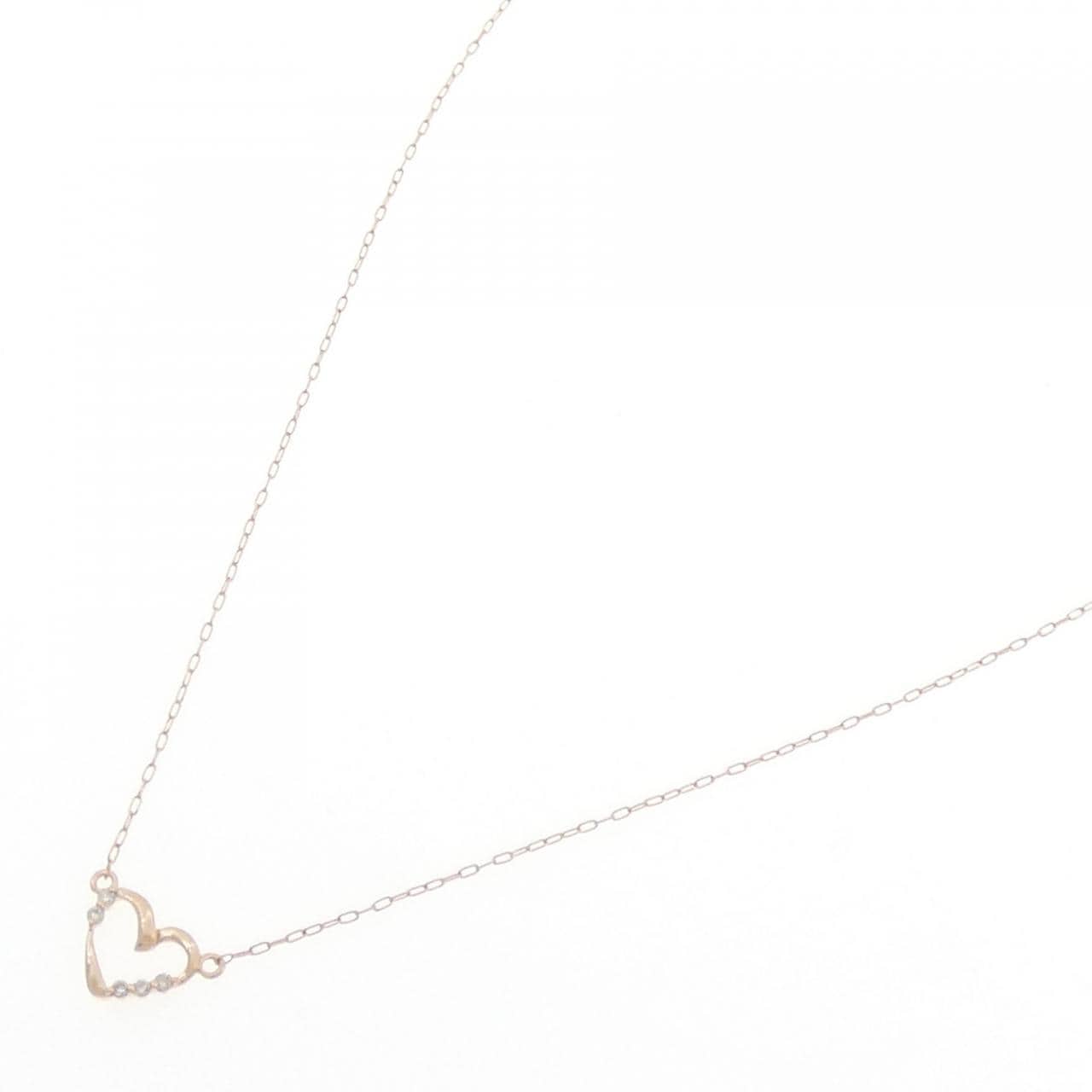 K10PG ハート ダイヤモンド ネックレス 0.03CT