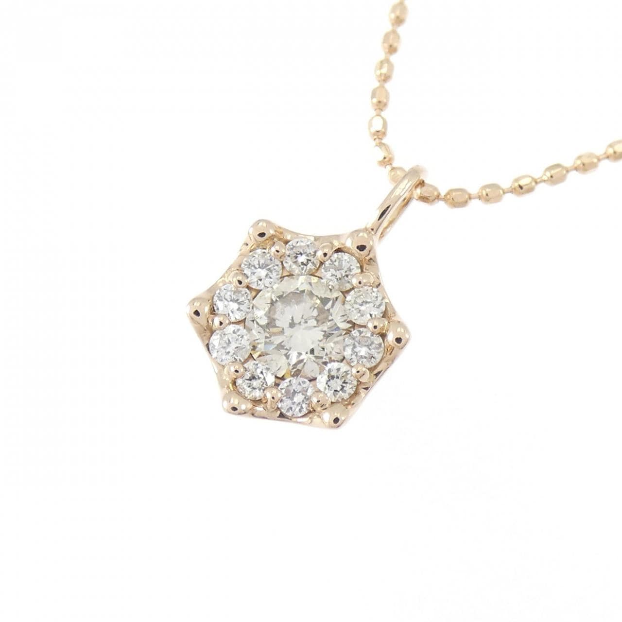 K18PG/750PG ダイヤモンド ネックレス 0.31CT