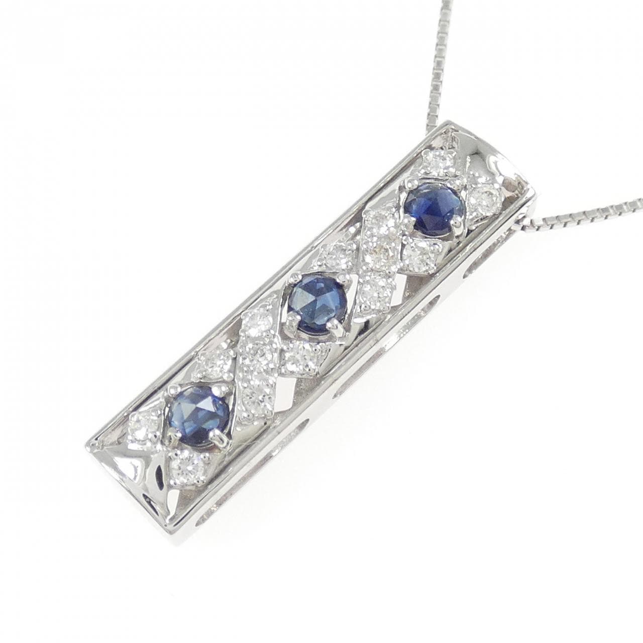 K18WG サファイヤ ネックレス 0.20CT