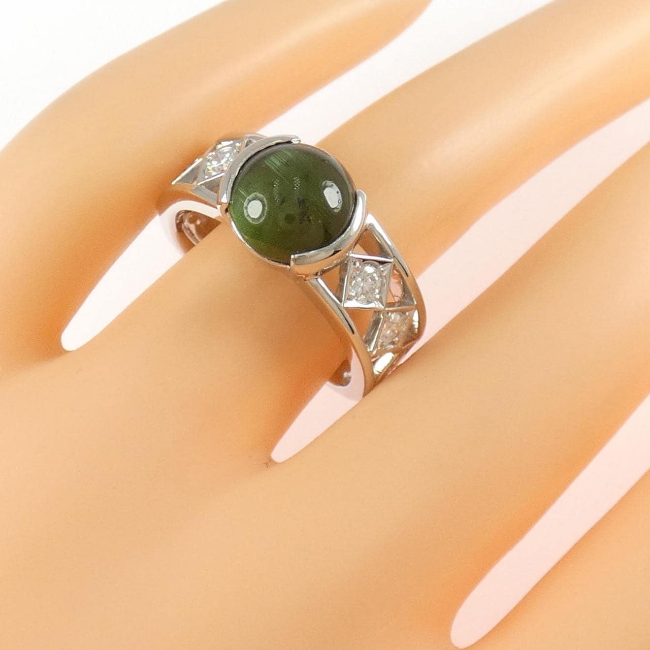 PT900 トルマリンキャッツアイ リング 4.12CT