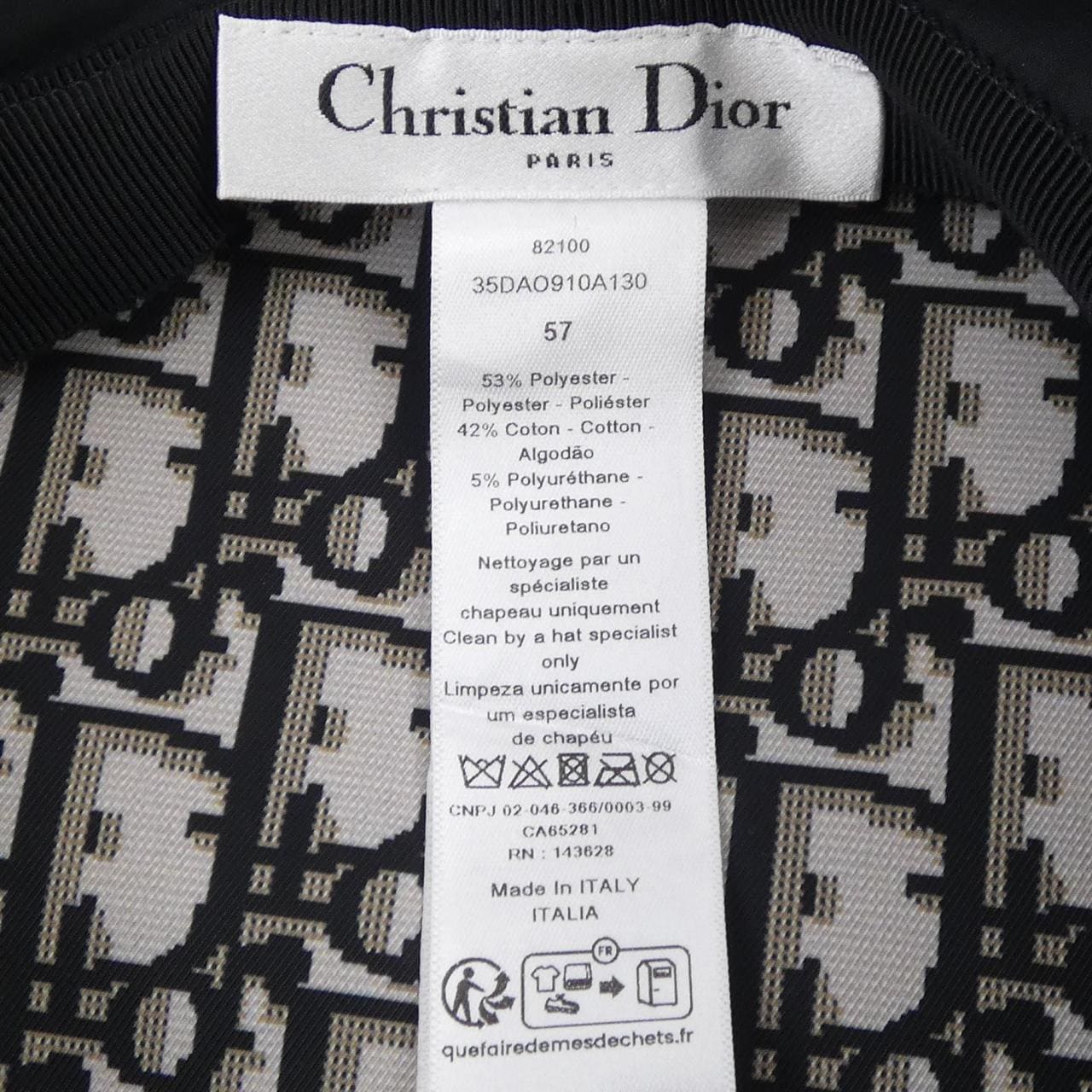 クリスチャンディオール CHRISTIAN DIOR 35DAO910A130 キャップ