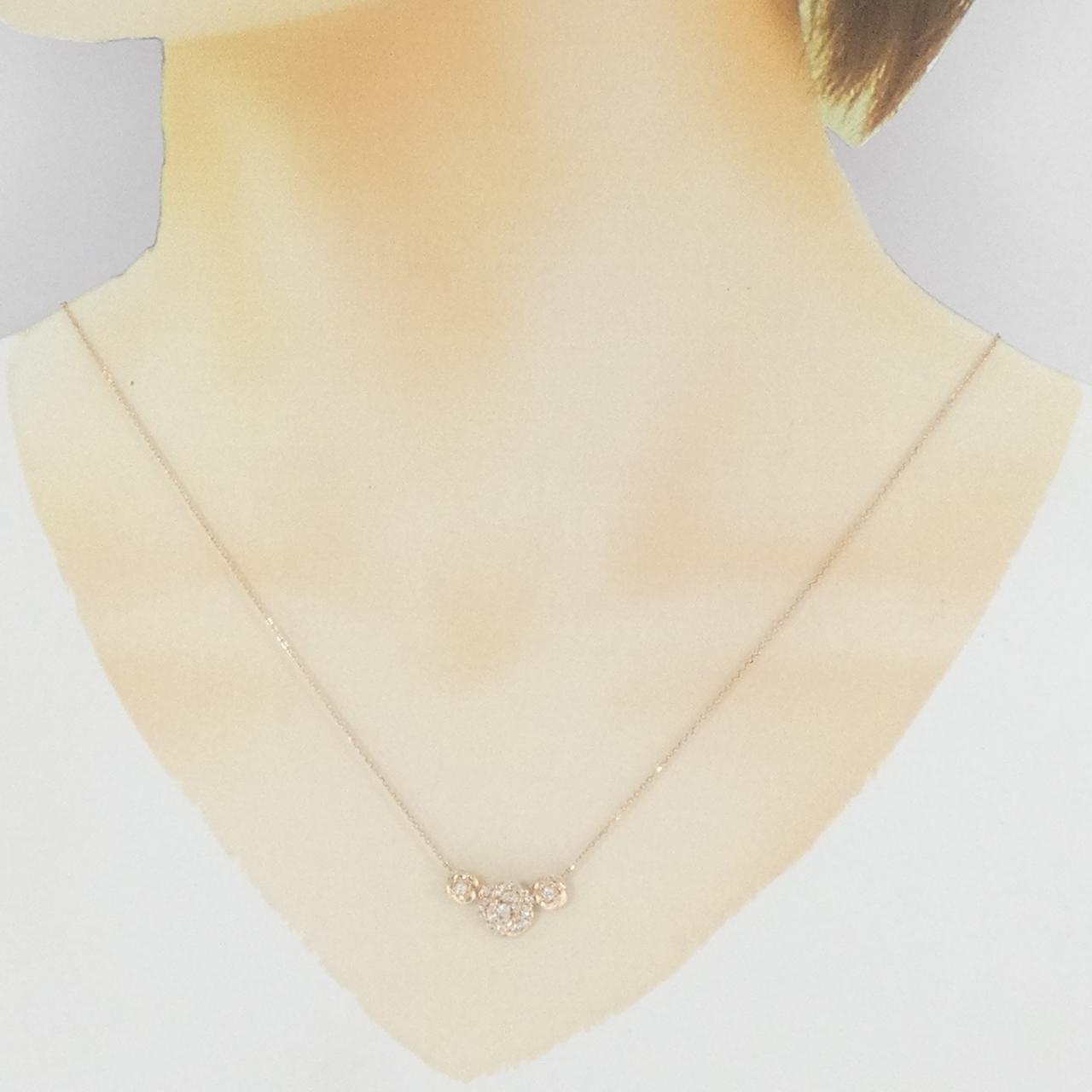 K18PG ローズ ダイヤモンド ネックレス 0.20CT