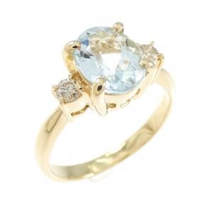 K18YG アクアマリン リング 1.22CT