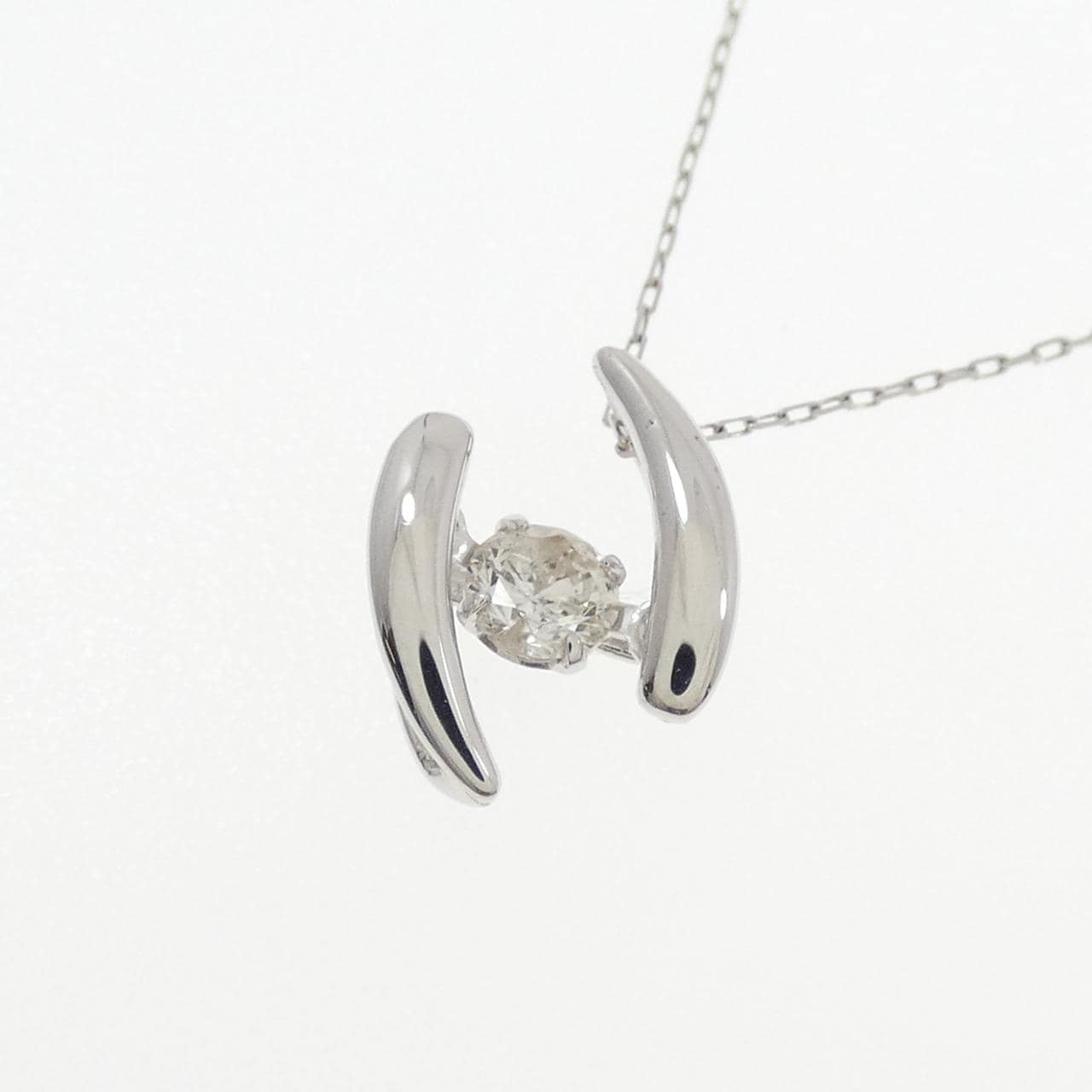 K18WG ダイヤモンド ネックレス 0.13CT