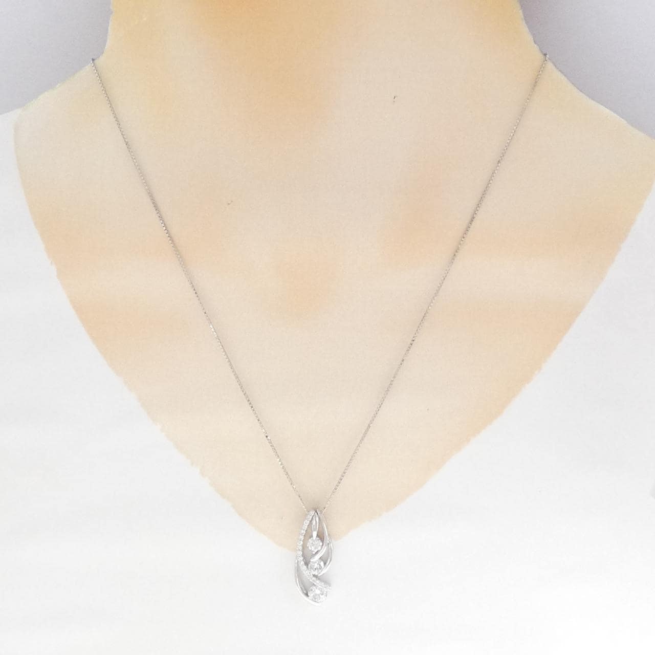 K18WG 2WAY ダイヤモンド ネックレス 1.00CT