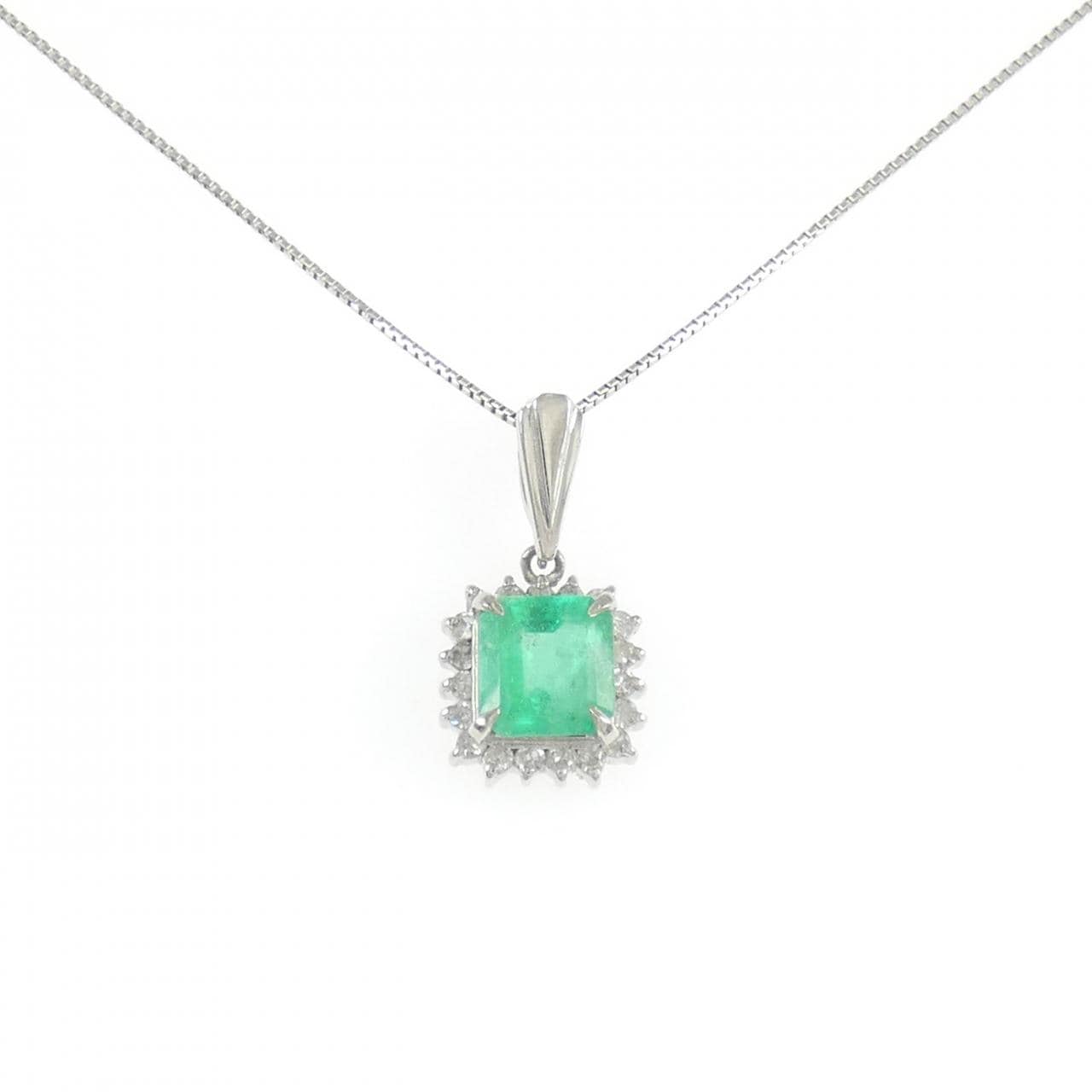 PT900/PT850 エメラルド ネックレス 0.90CT