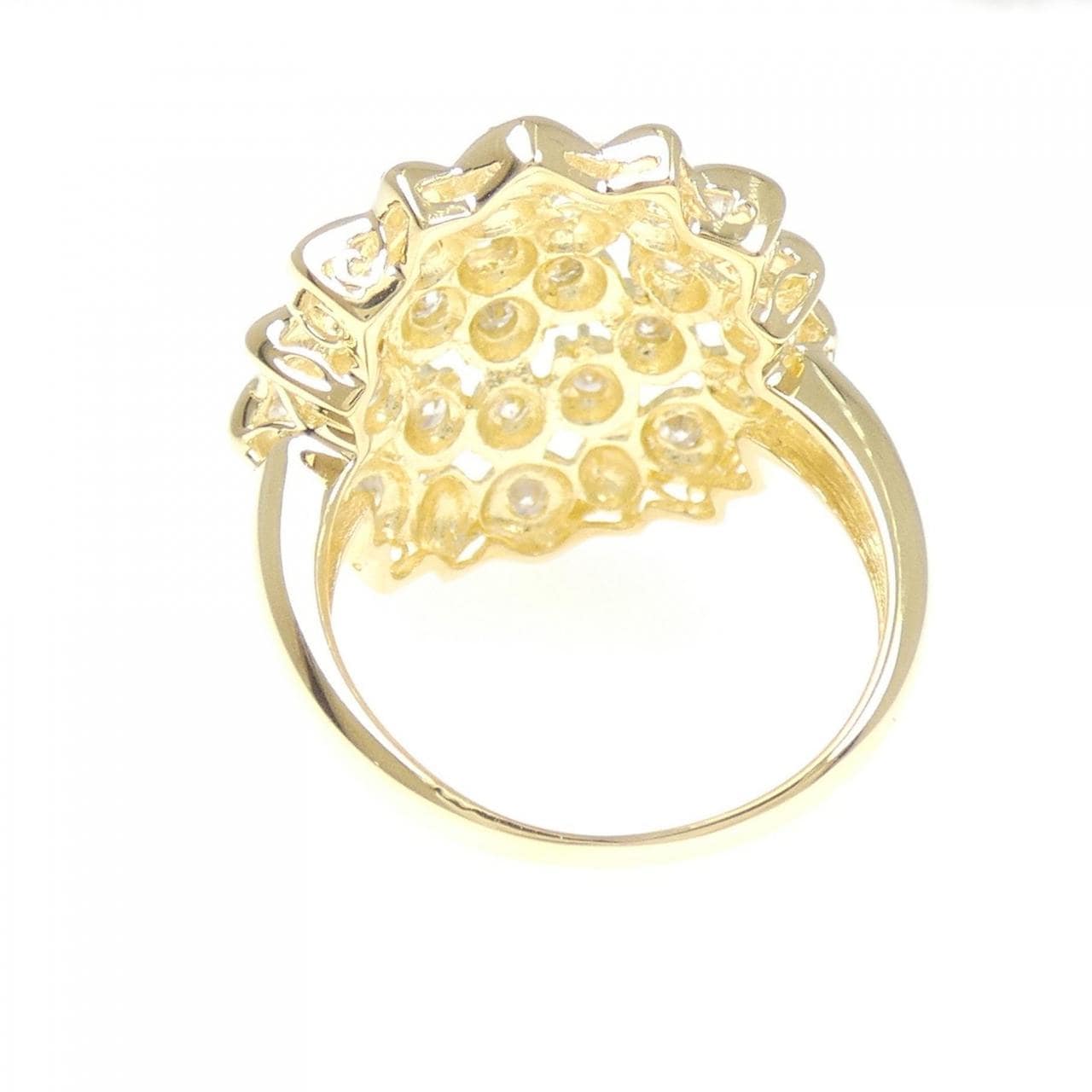 K18YG フラワー ダイヤモンド リング 1.50CT